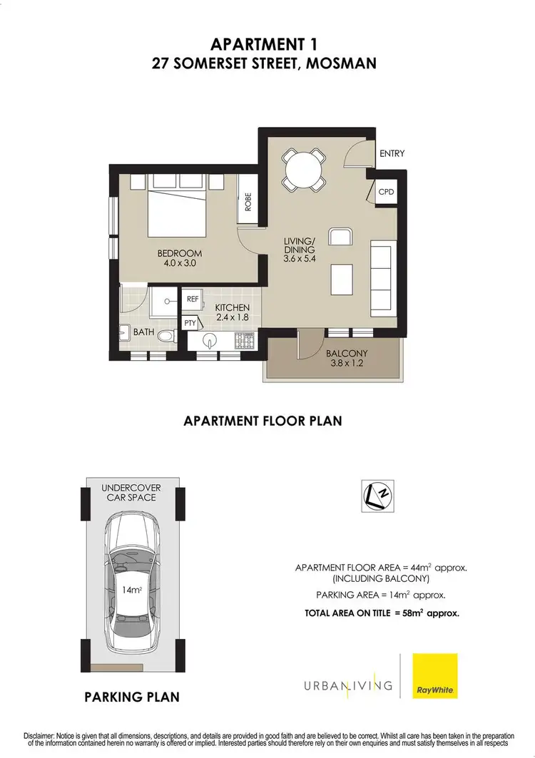 Floorplan of Homely apartment listing, 1/27 Somerset Street, Mosman NSW 2088