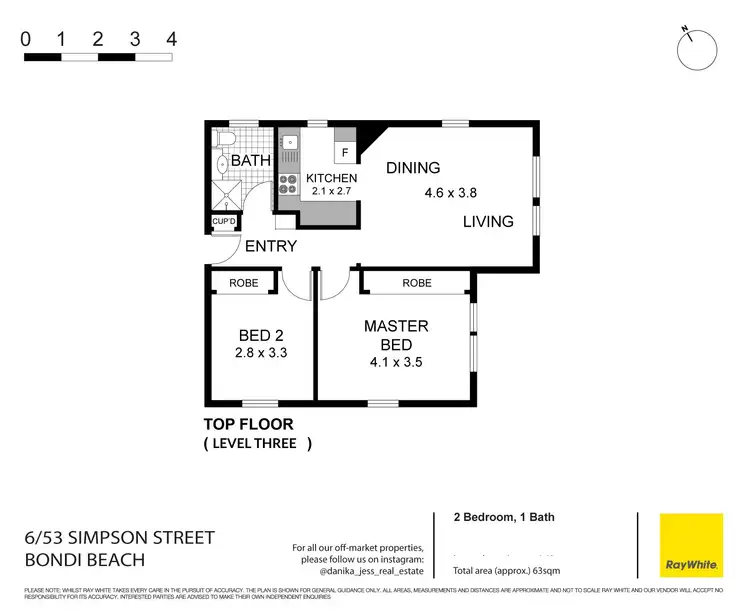 Floorplan of Homely apartment listing, 6/53 Simpson Street, Bondi Beach NSW 2026