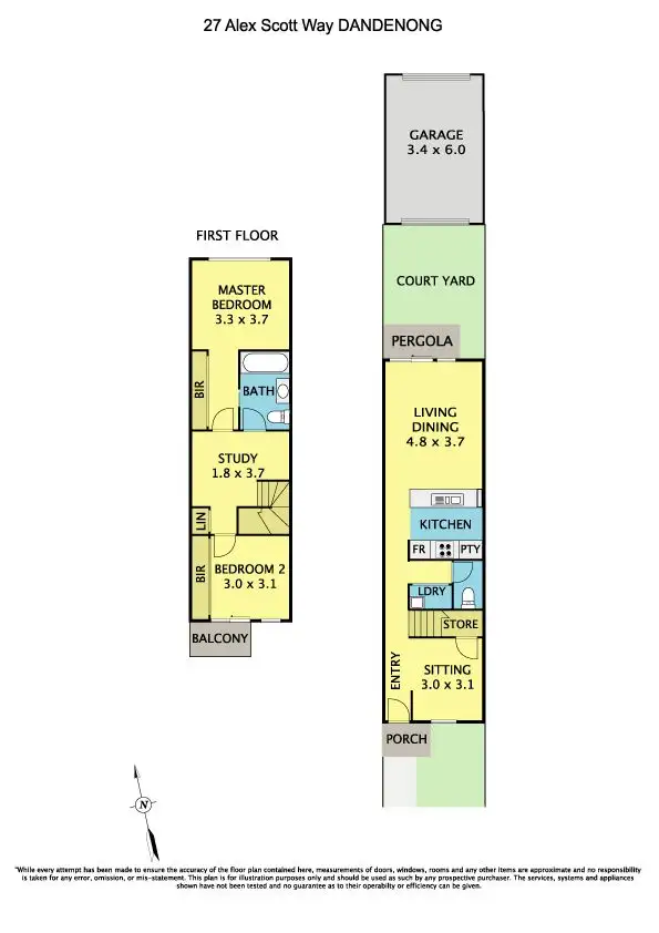Floorplan of Homely townhouse listing, 27 Alex Scott Way, Dandenong VIC 3175