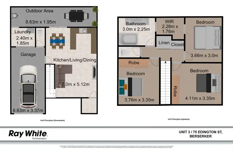 Floorplan of Homely unit listing, 3/75 Edington Street, Berserker QLD 4701