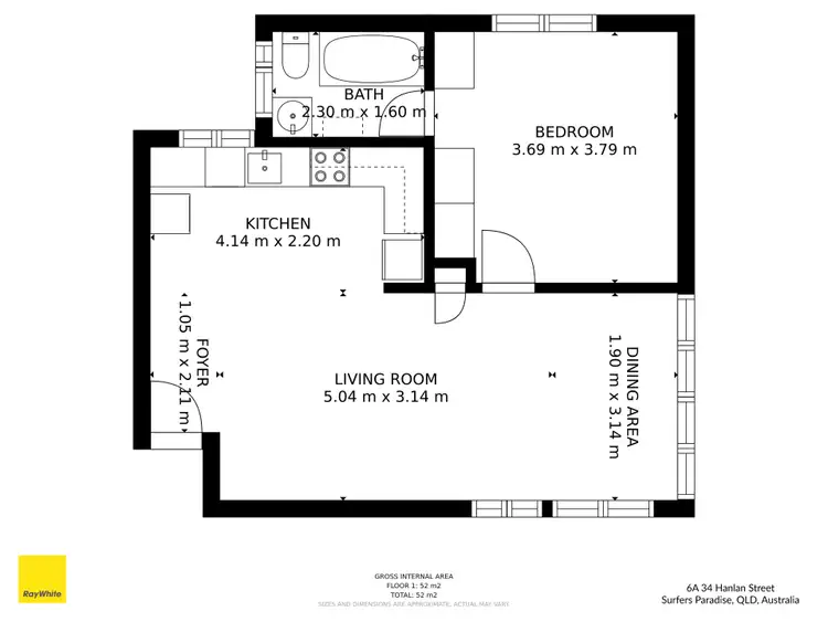 Floorplan of Homely unit listing, 6A/34 Hanlan Street, Surfers Paradise QLD 4217