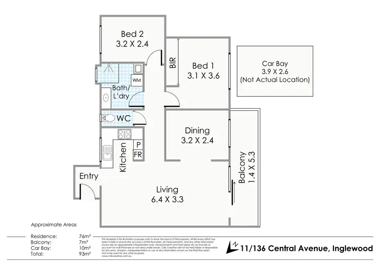Floorplan of Homely apartment listing, 11/136 Central Avenue, Inglewood WA 6052