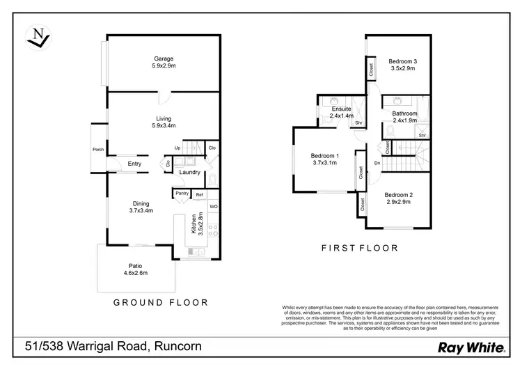 Floorplan of Homely townhouse listing, 51/538 Warrigal Road, Eight Mile Plains QLD 4113