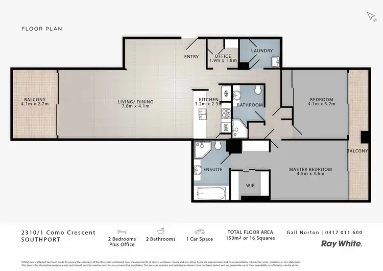 Floorplan of Homely apartment listing, 2310/1 Como Crescent, Southport QLD 4215