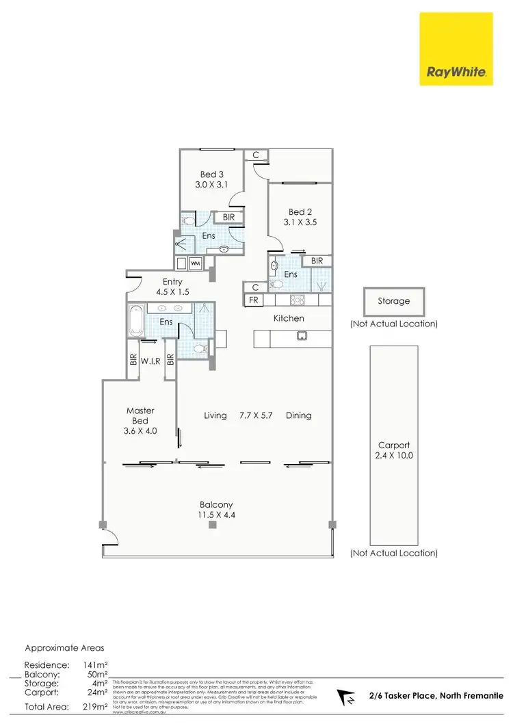 Floorplan of Homely apartment listing, 2/6 Tasker Place, North Fremantle WA 6159