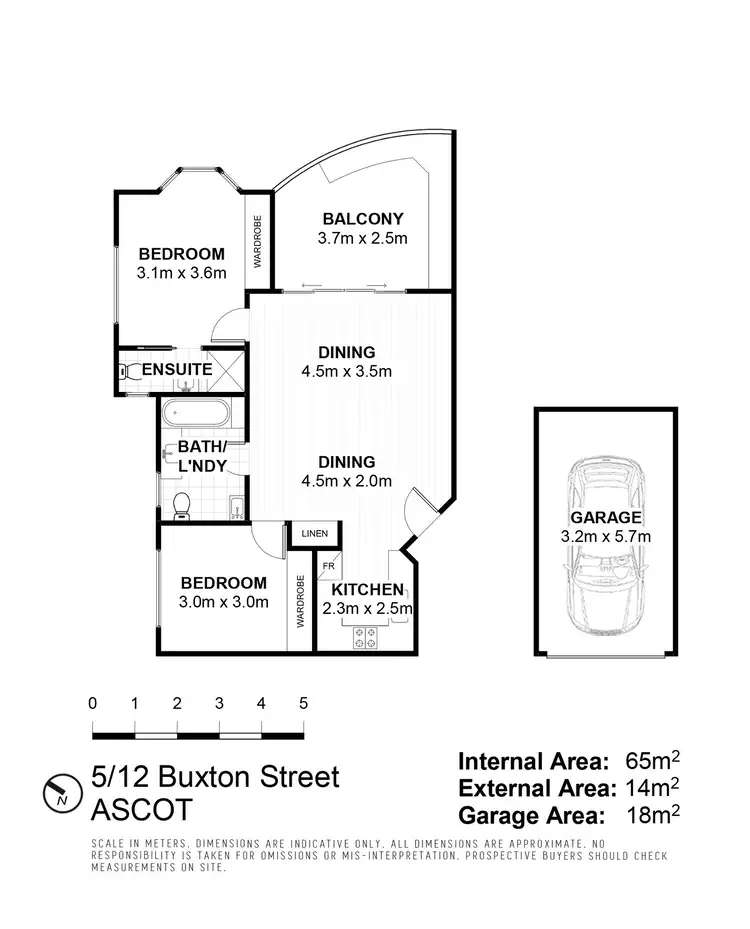 Floorplan of Homely unit listing, 5/12 Buxton Street, Ascot QLD 4007