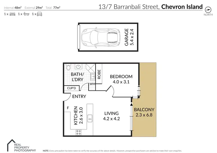 Floorplan of Homely unit listing, 13/7-13 Barranbali Street, Chevron Island QLD 4217