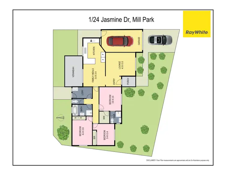 Floorplan of Homely unit listing, 1/24 Jasmine Drive, Mill Park VIC 3082