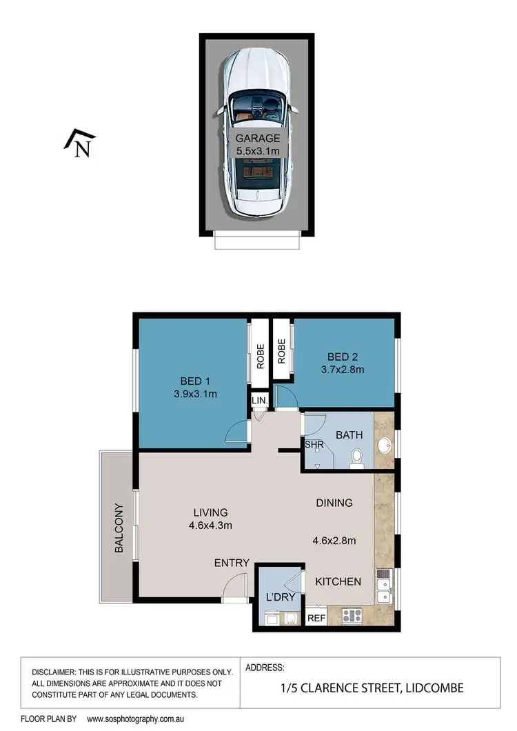 Floorplan of Homely apartment listing, 1/5 Clarence Street, Lidcombe NSW 2141