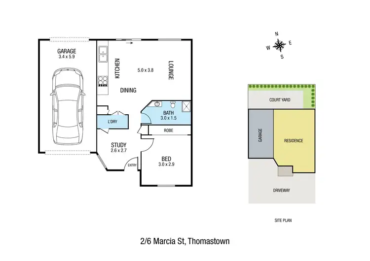 Floorplan of Homely unit listing, 2/6-8 Marcia Street, Thomastown VIC 3074