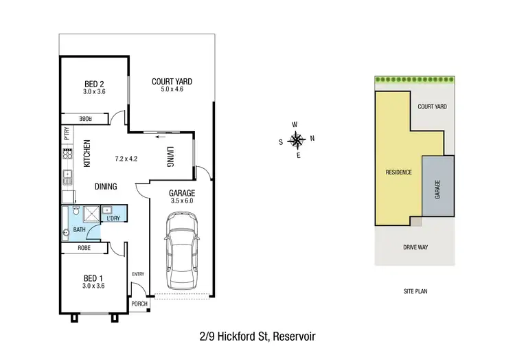 Floorplan of Homely unit listing, 2/9 Hickford Street, Reservoir VIC 3073