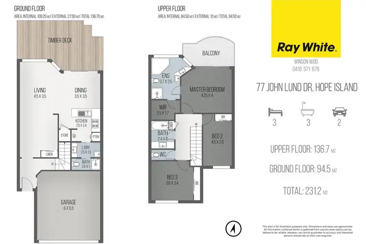 Floorplan of Homely townhouse listing, 77 John Lund Drive, Hope Island QLD 4212