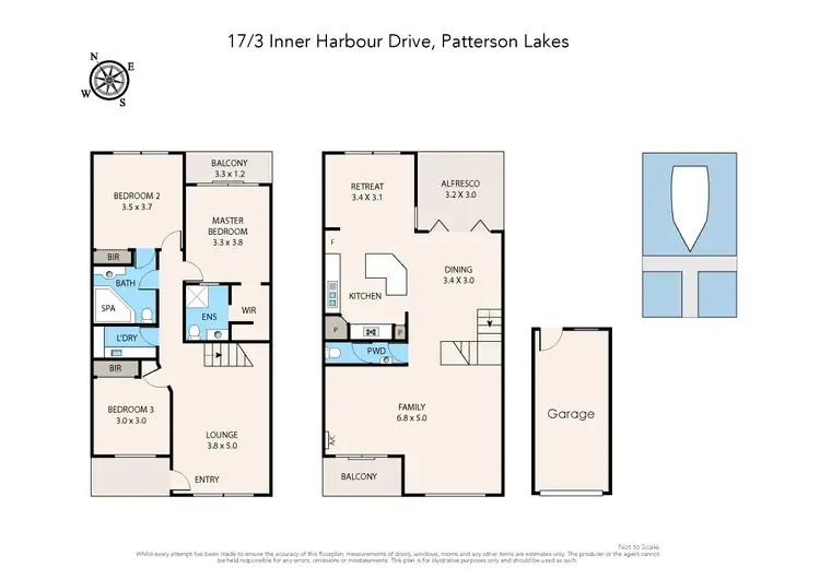 Floorplan of Homely apartment listing, 17/3 Inner Harbour Drive, Patterson Lakes VIC 3197
