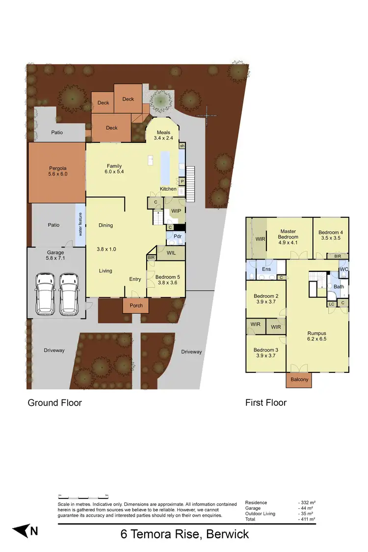 Floorplan of Homely house listing, 6 Temora Rise, Berwick VIC 3806
