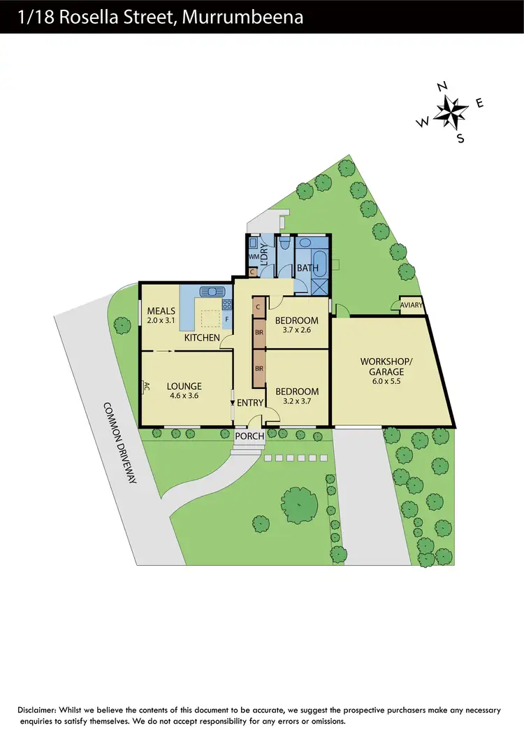 Floorplan of Homely unit listing, 1/18 Rosella Street, Murrumbeena VIC 3163