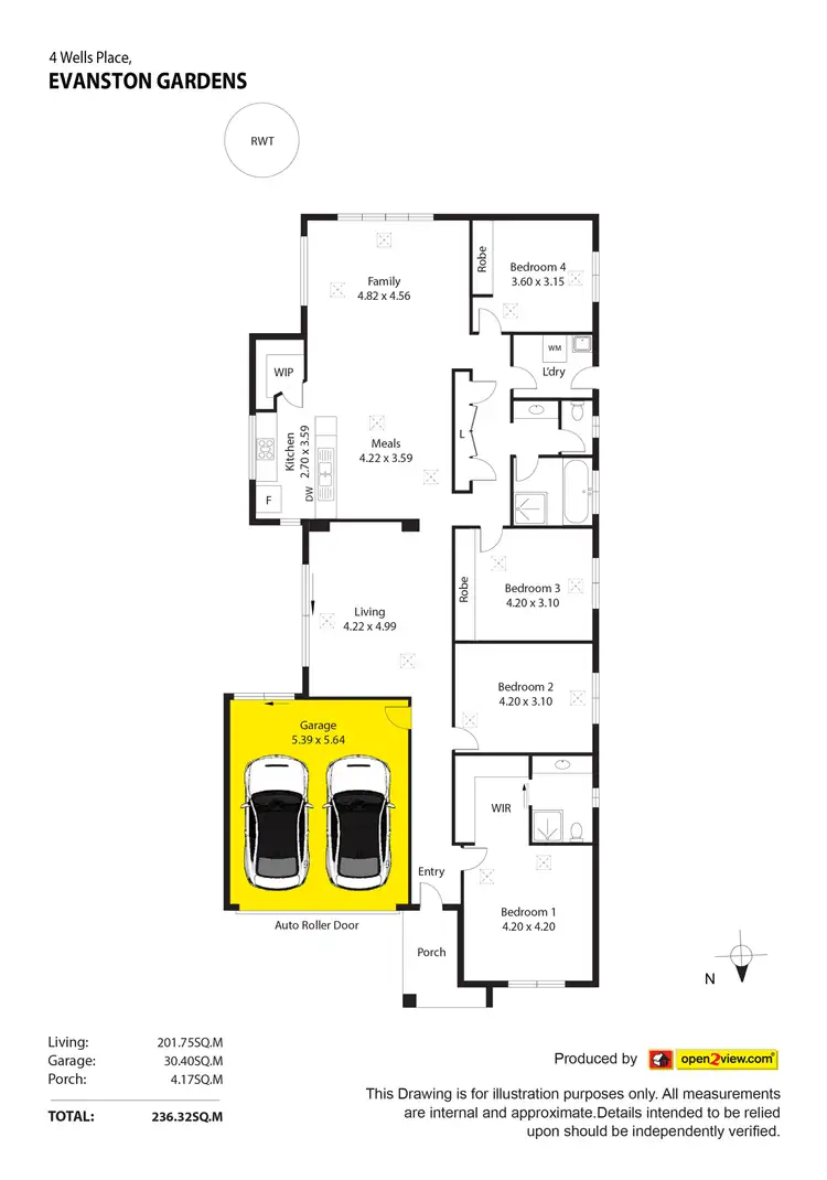 Floorplan of Homely house listing, 4 Wells Place, Evanston Gardens SA 5116