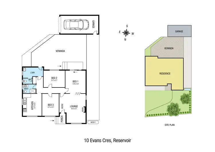 Floorplan of Homely house listing, 10 Evans Crescent, Reservoir VIC 3073