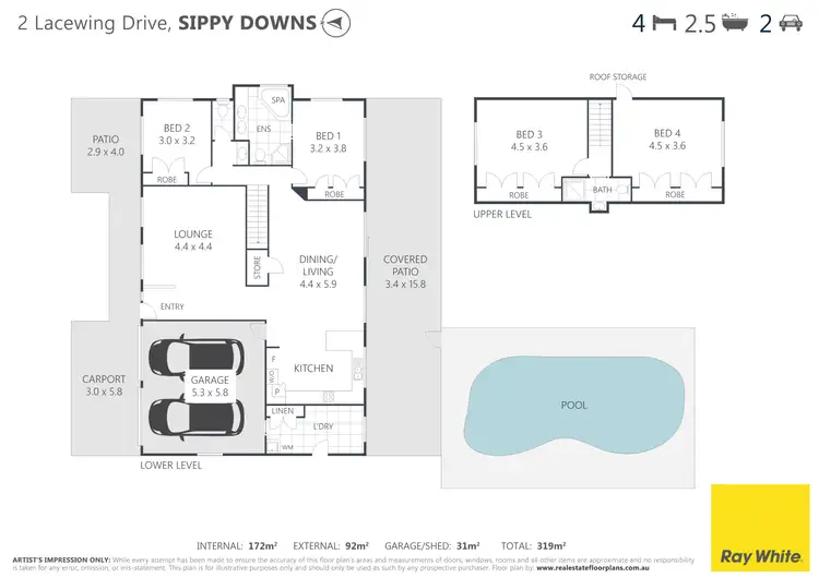 Floorplan of Homely house listing, 2 Lacewing Drive, Sippy Downs QLD 4556