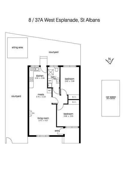 Floorplan of Homely unit listing, 8/37A West Esplanade, St Albans VIC 3021
