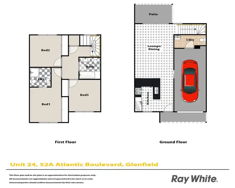 Floorplan of Homely semi-detached listing, 24/52A Atlantic Boulevard, Glenfield NSW 2167