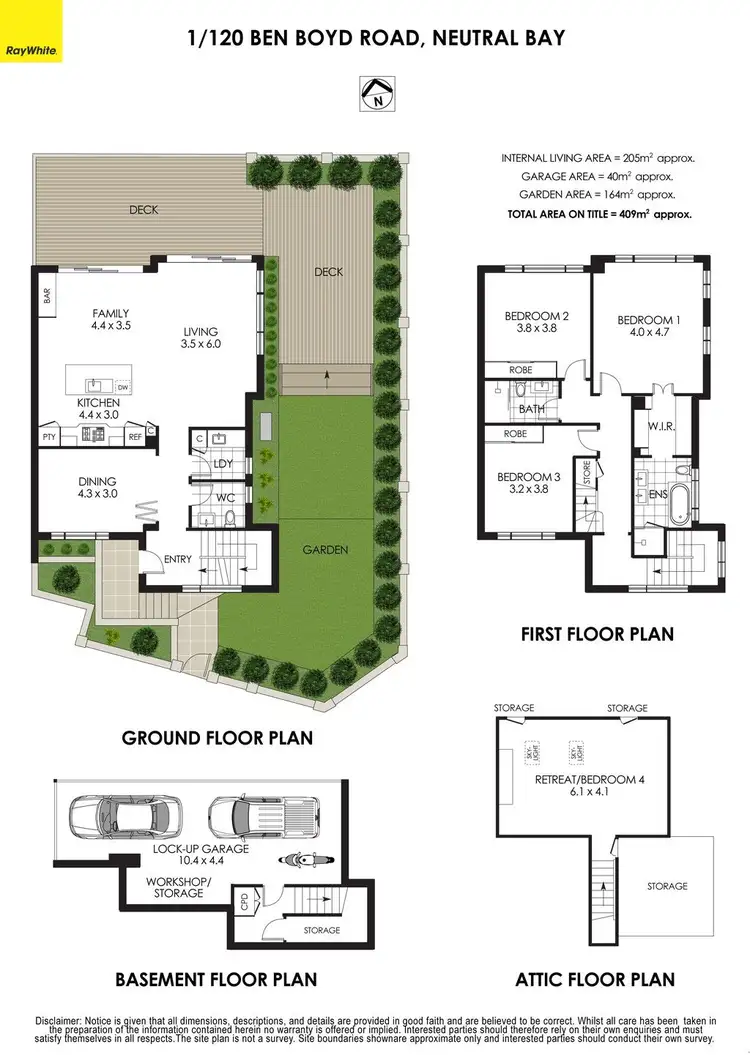 Floorplan of Homely townhouse listing, 1/120 Ben Boyd Road, Neutral Bay NSW 2089