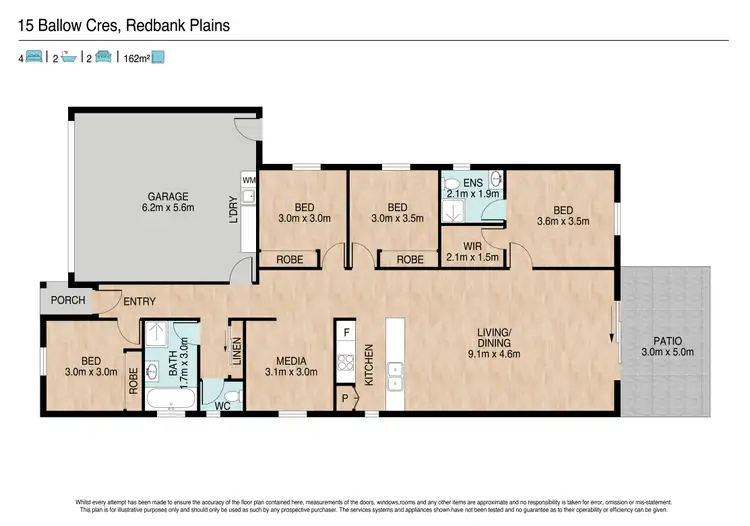 Floorplan of Homely house listing, 15 Ballow Crescent, Redbank Plains QLD 4301
