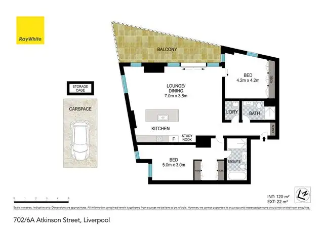 Floorplan of Homely apartment listing, 702/6A Atkinson Street, Liverpool NSW 2170