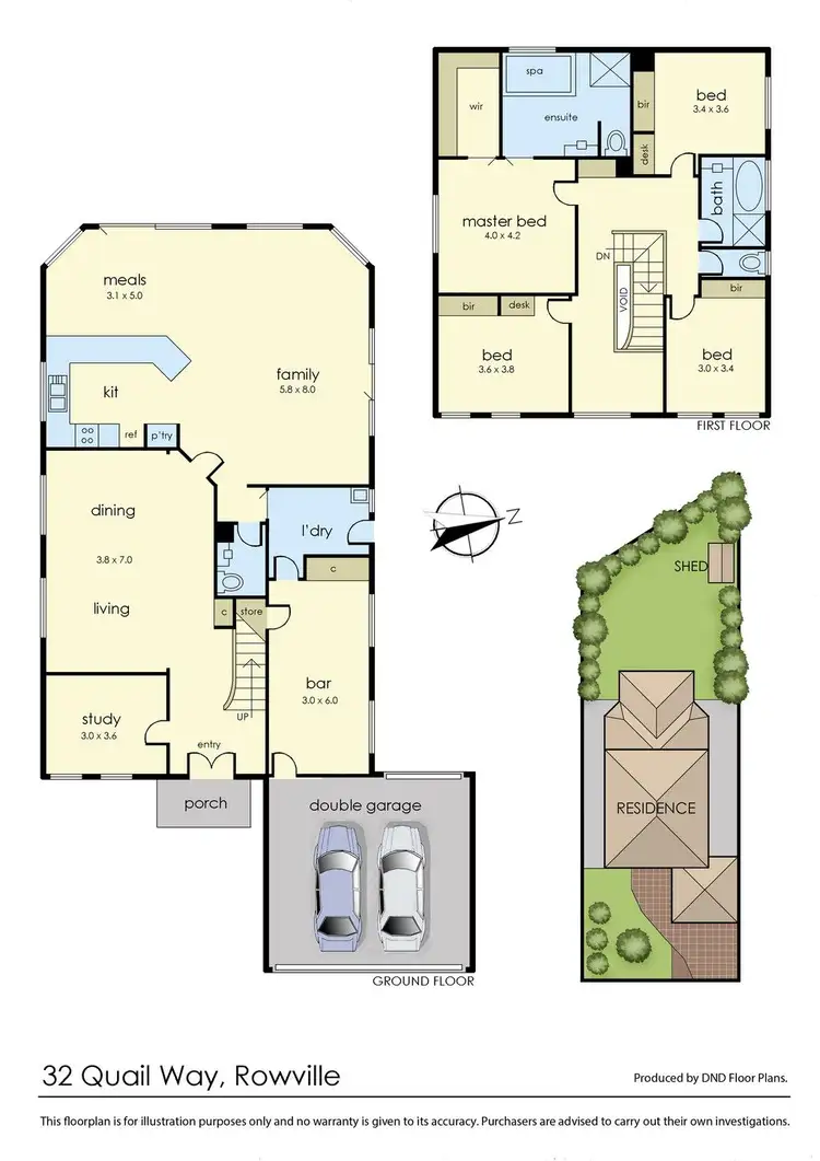 Floorplan of Homely house listing, 32 Quail Way, Rowville VIC 3178