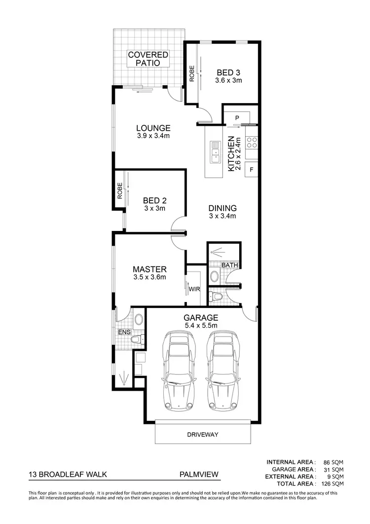 Floorplan of Homely house listing, 13 Broadleaf Walk, Palmview QLD 4553