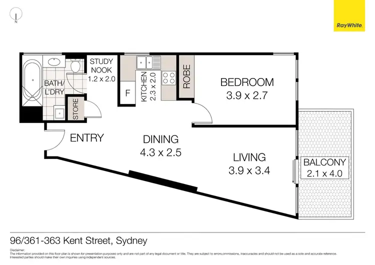 Floorplan of Homely unit listing, 96/361-363 Kent Street, Sydney NSW 2000