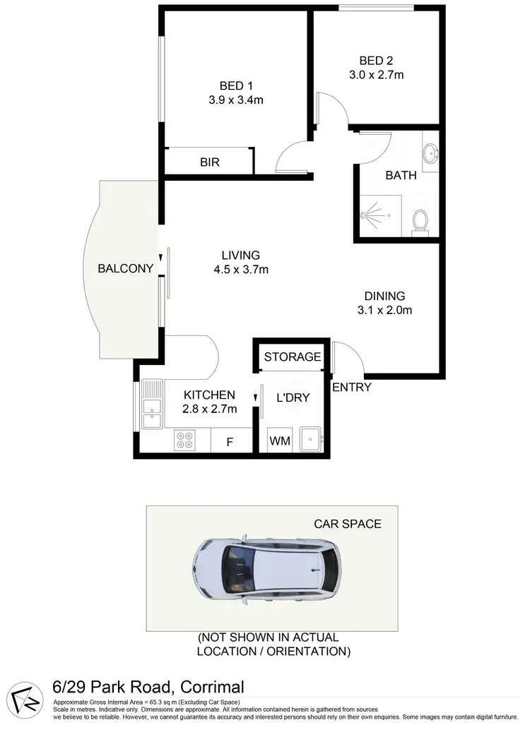 Floorplan of Homely apartment listing, 6/29 Park Road, Bellambi NSW 2518