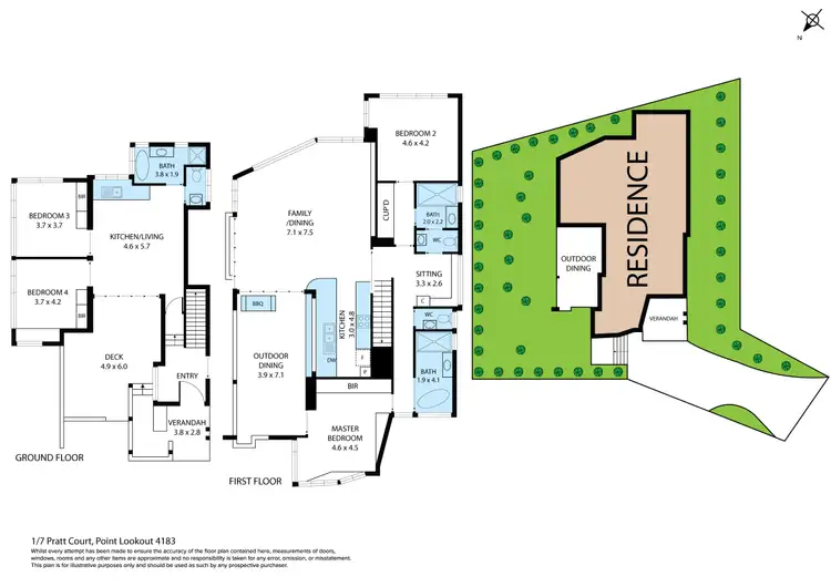 Floorplan of Homely house listing, 1/7 Pratt Court, Point Lookout QLD 4183
