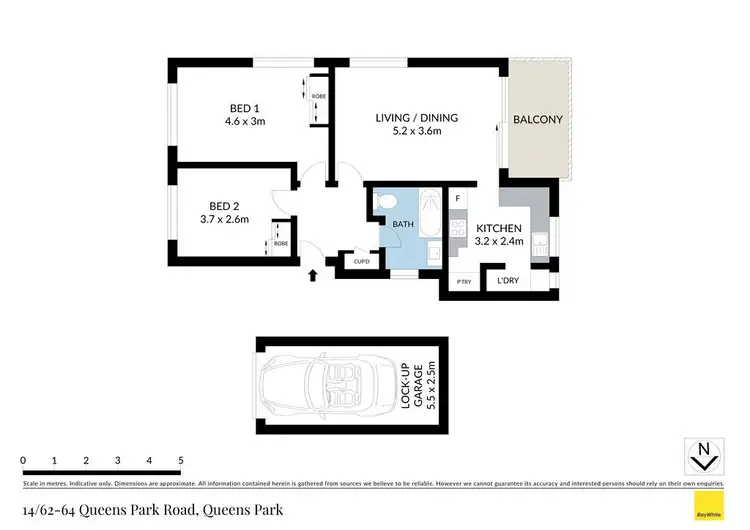 Floorplan of Homely apartment listing, 14/62-64 Queens Park Road, Queens Park NSW 2022