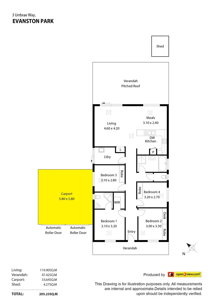 Floorplan of Homely house listing, 3 Urrbrae Way, Evanston Park SA 5116