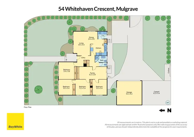 Floorplan of Homely house listing, 54 Whitehaven Crescent, Mulgrave VIC 3170