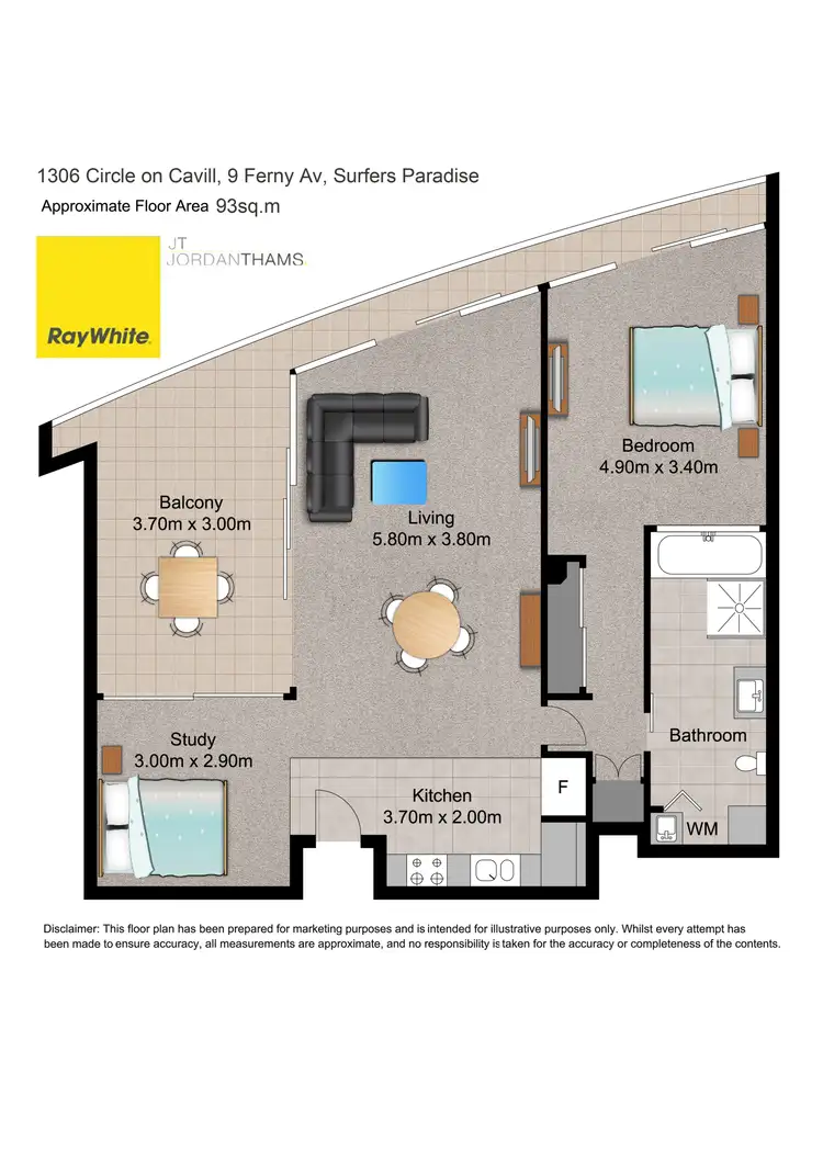 Floorplan of Homely apartment listing, 1306/9 Ferny Avenue, Surfers Paradise QLD 4217