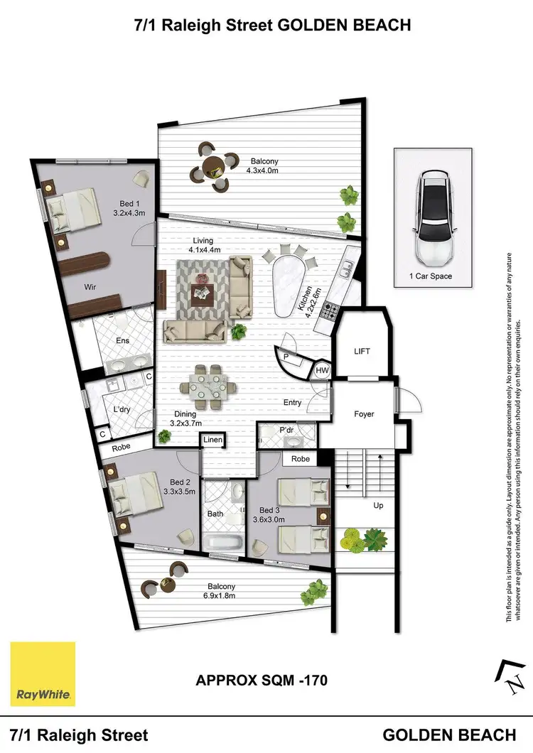 Floorplan of Homely unit listing, Unit 7/1 Raleigh Street, Golden Beach QLD 4551