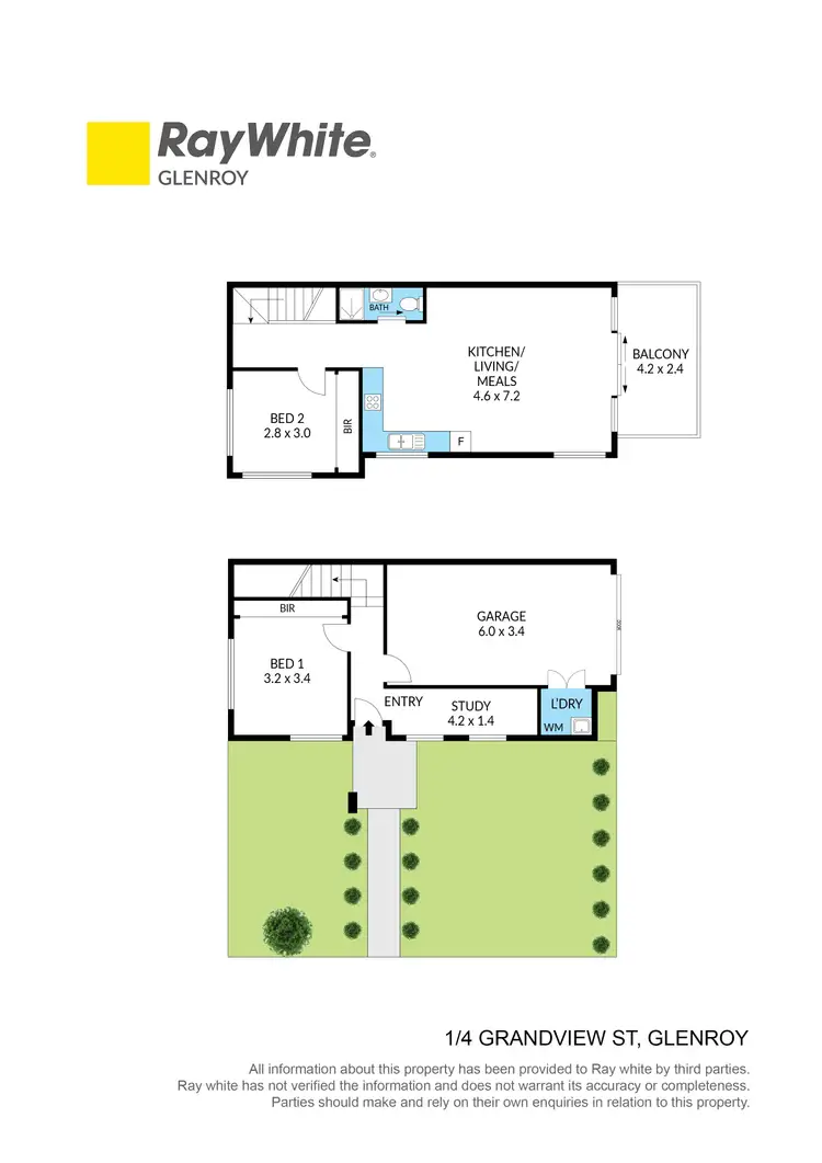 Floorplan of Homely townhouse listing, 1/4 Grandview Street, Glenroy VIC 3046