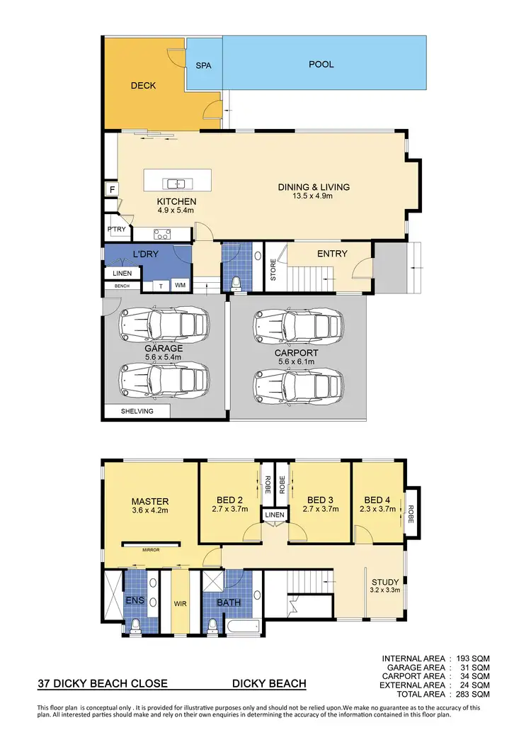 Floorplan of Homely house listing, 37 Dicky Beach Close, Dicky Beach QLD 4551