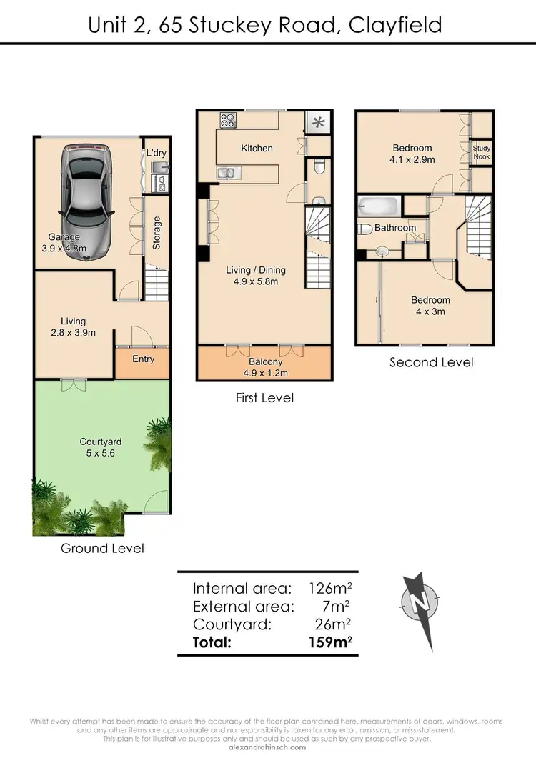 Floorplan of Homely townhouse listing, 2/65 Stuckey Road, Clayfield QLD 4011
