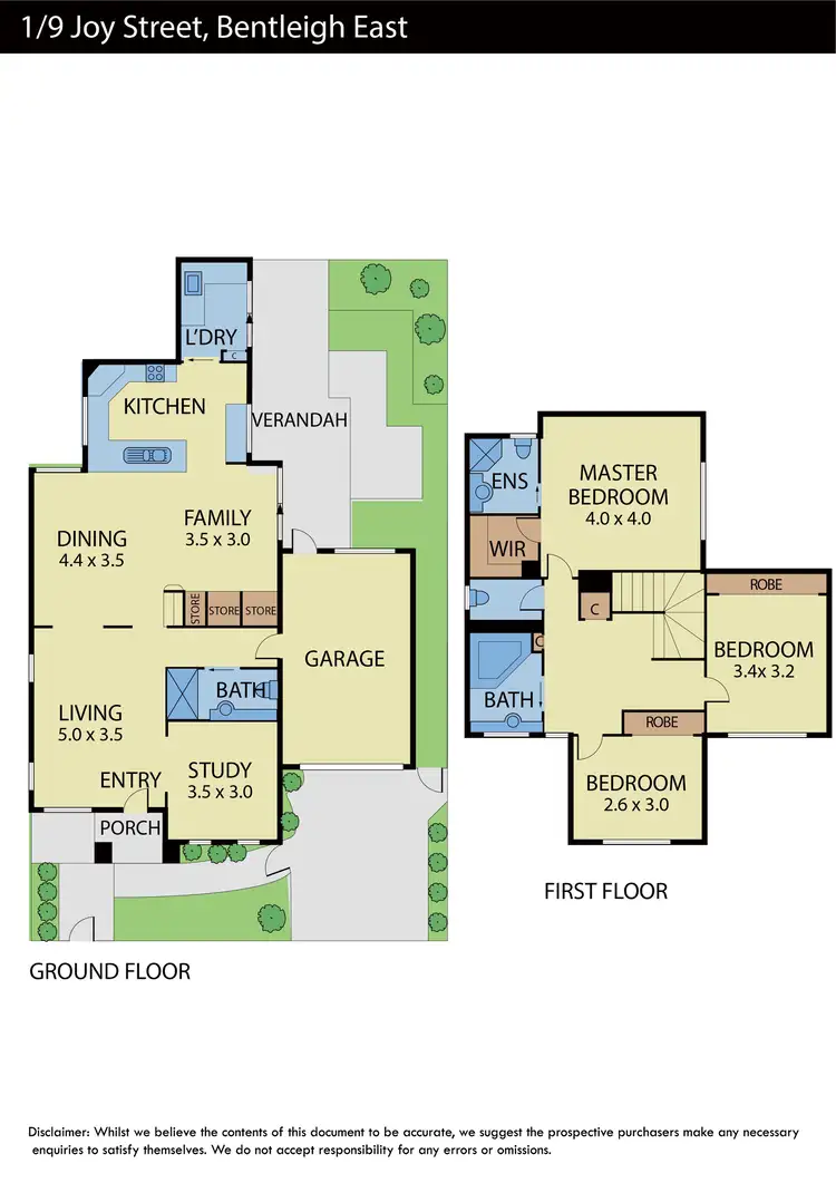 Floorplan of Homely townhouse listing, 1/9 Joy Street, Bentleigh East VIC 3165