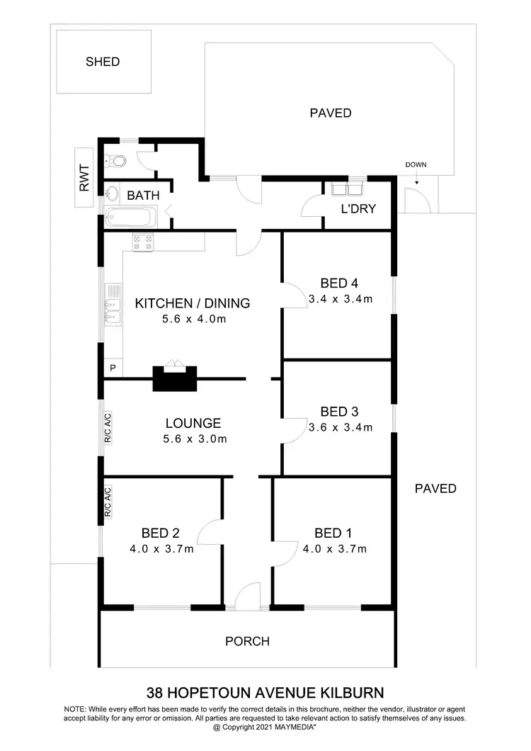 Floorplan of Homely house listing, 38 Hopetoun Avenue, Kilburn SA 5084