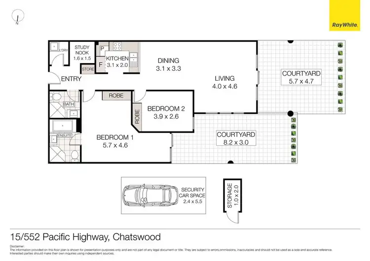 Floorplan of Homely unit listing, 15/552-554 Pacific Highway (rear of the block), Chatswood NSW 2067