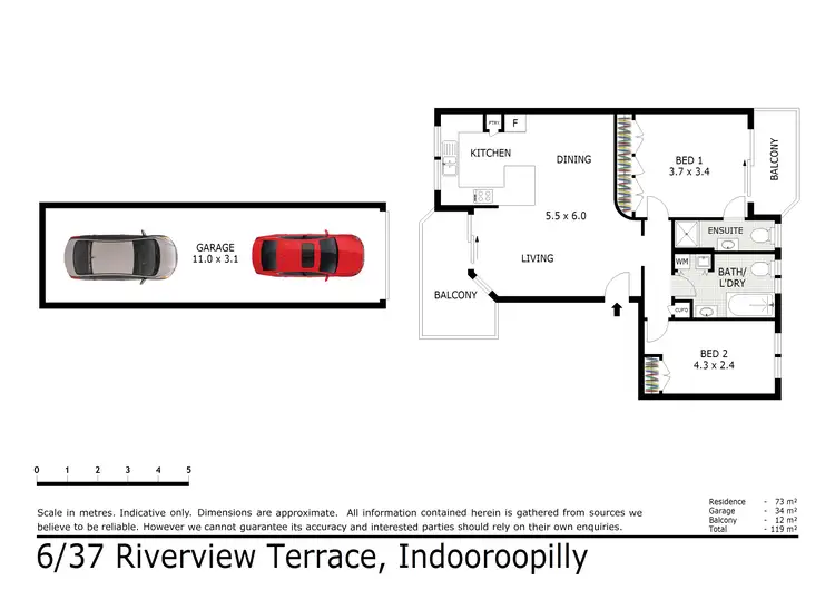 Floorplan of Homely unit listing, 6/37 Riverview Terrace, Indooroopilly QLD 4068