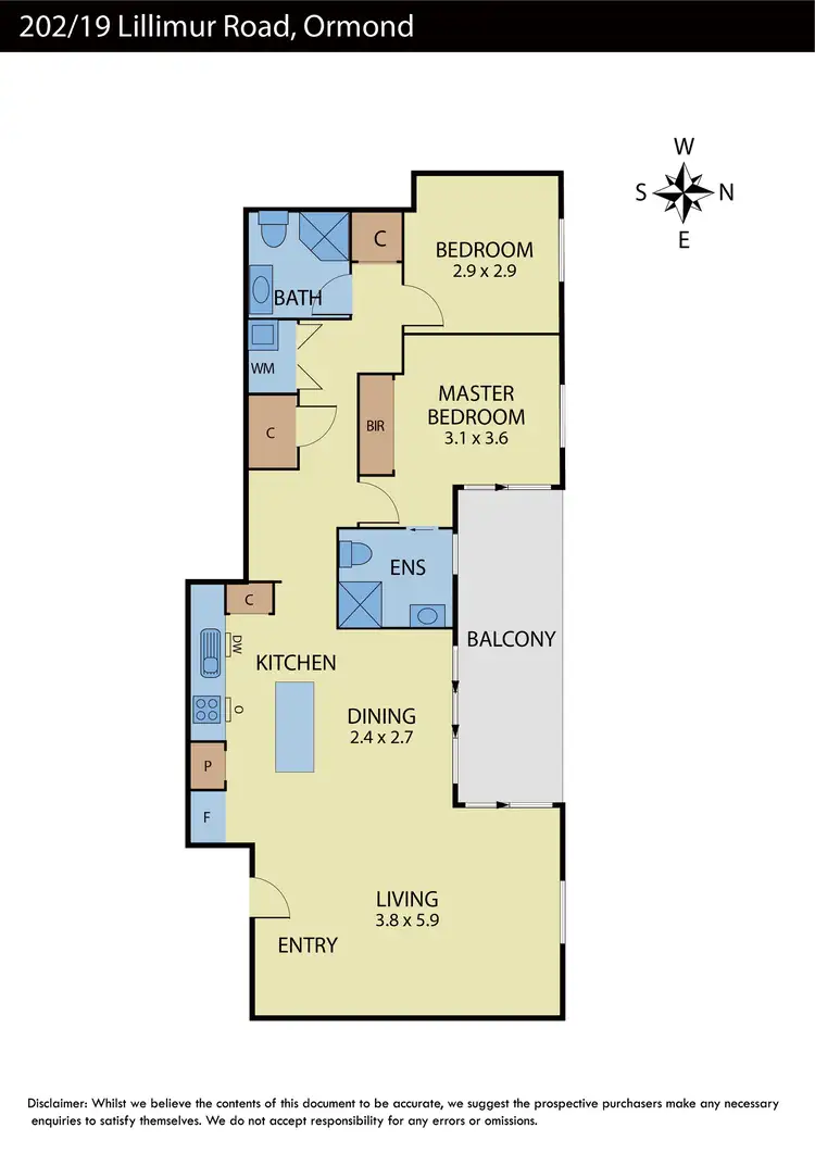 Floorplan of Homely apartment listing, 202/19 Lillimur Road, Ormond VIC 3204