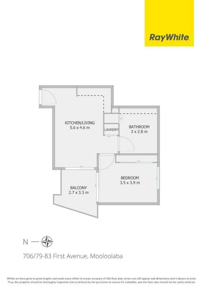 Floorplan of Homely unit listing, 706/79-83 First Avenue, Mooloolaba QLD 4557