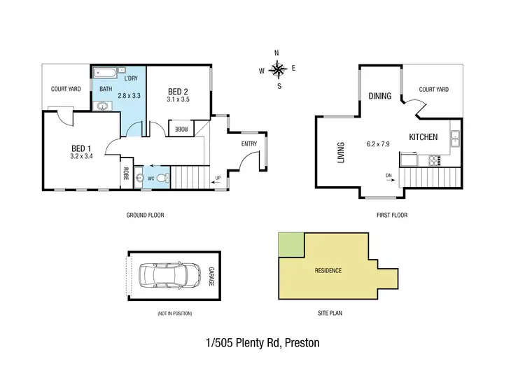 Floorplan of Homely townhouse listing, 1/505 Plenty Road, Preston VIC 3072