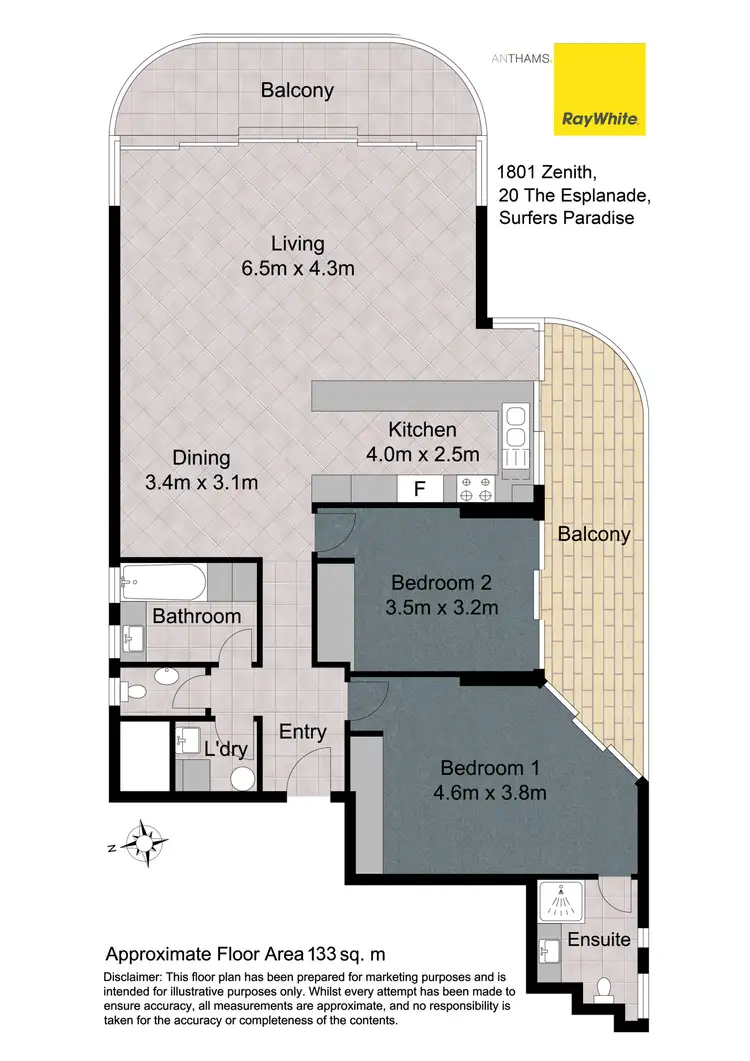 Floorplan of Homely apartment listing, 1801/20 The Esplanade, Surfers Paradise QLD 4217