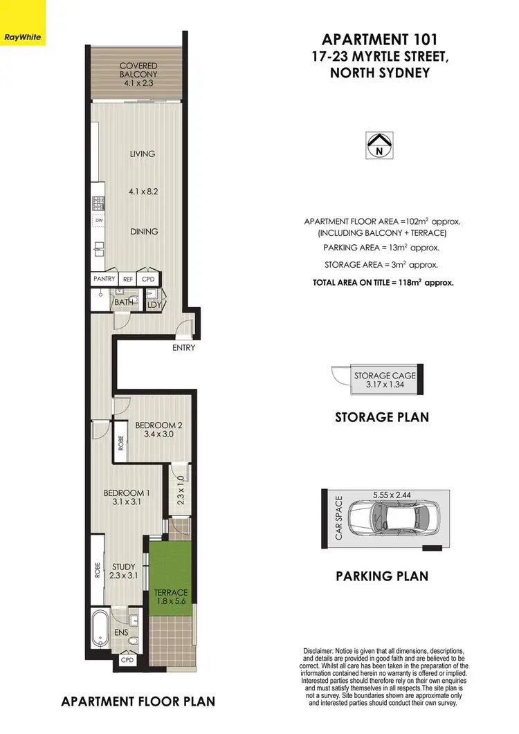 Floorplan of Homely apartment listing, 101/17-23 Myrtle Street, North Sydney NSW 2060