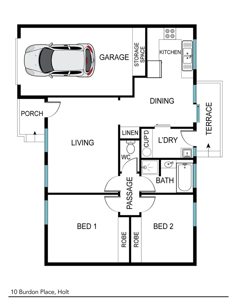 Floorplan of Homely house listing, 10 Burdon Place, Holt ACT 2615
